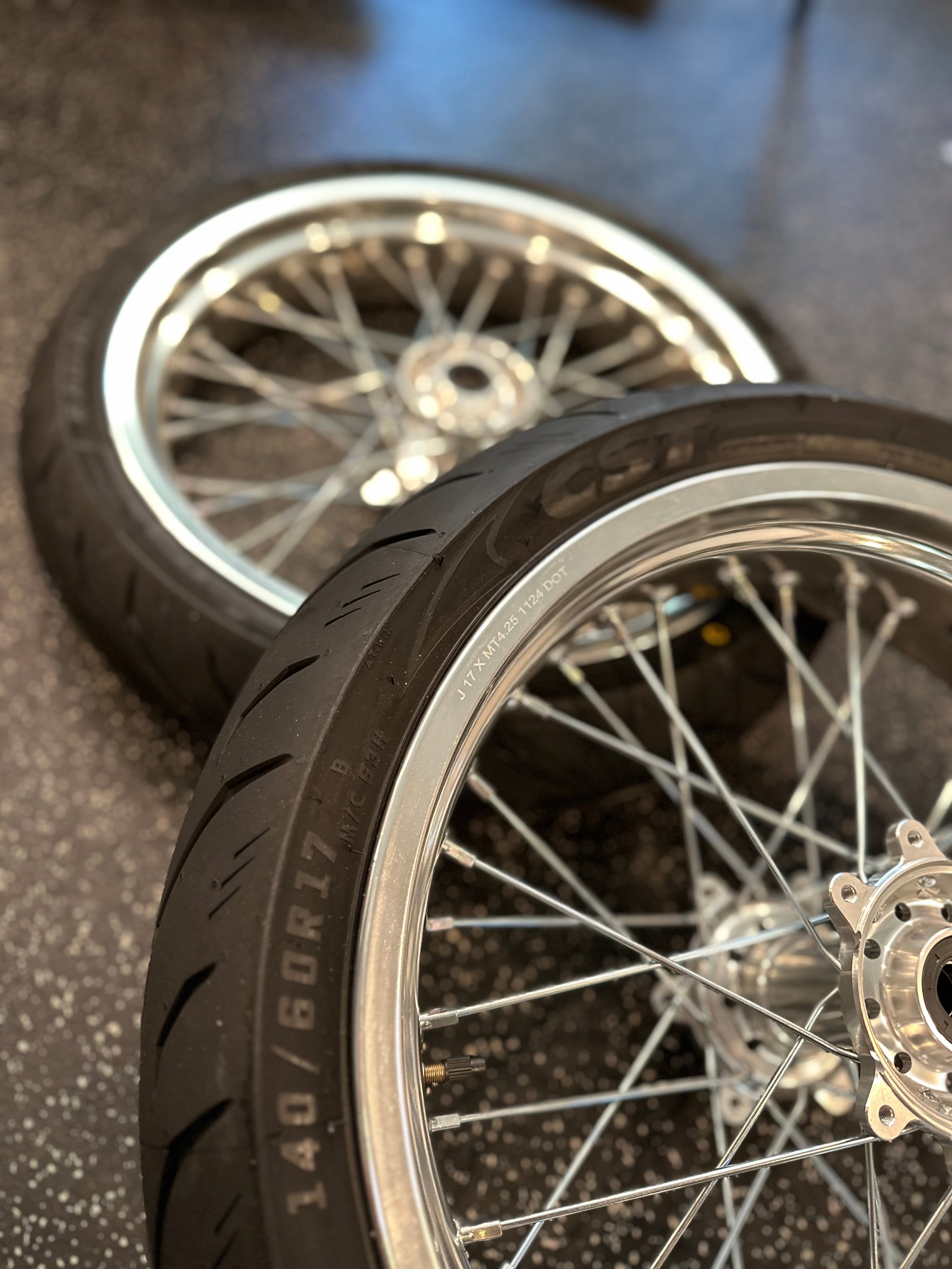 Meryx Wide Chrome Supermotos (4.25 Rear/3.5 Front)