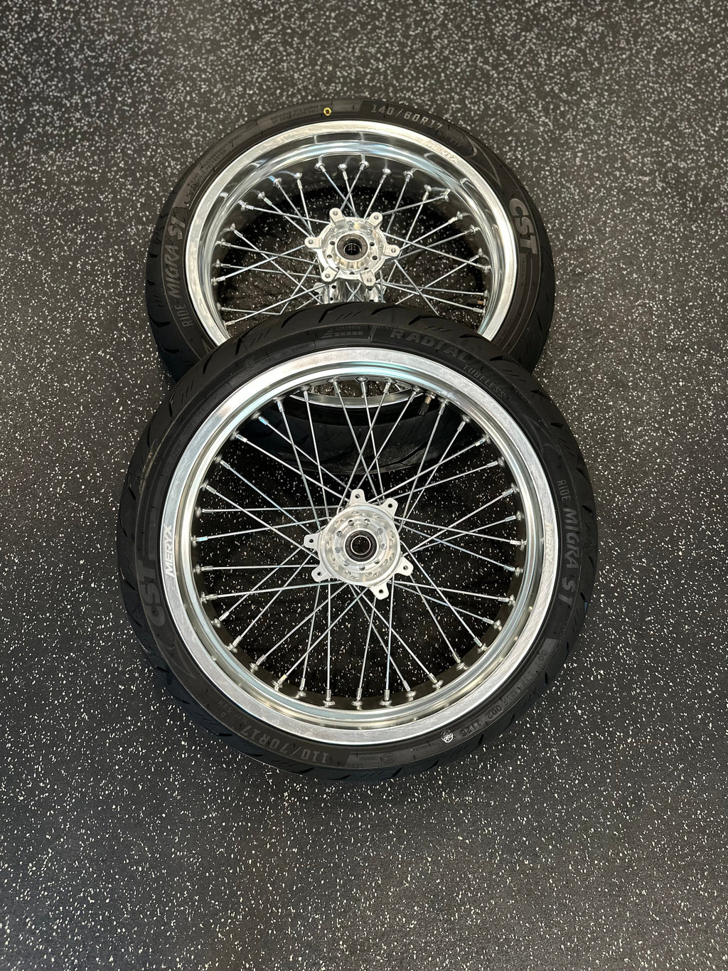 Meryx Wide Chrome Supermotos (4.25 Rear/3.5 Front)
