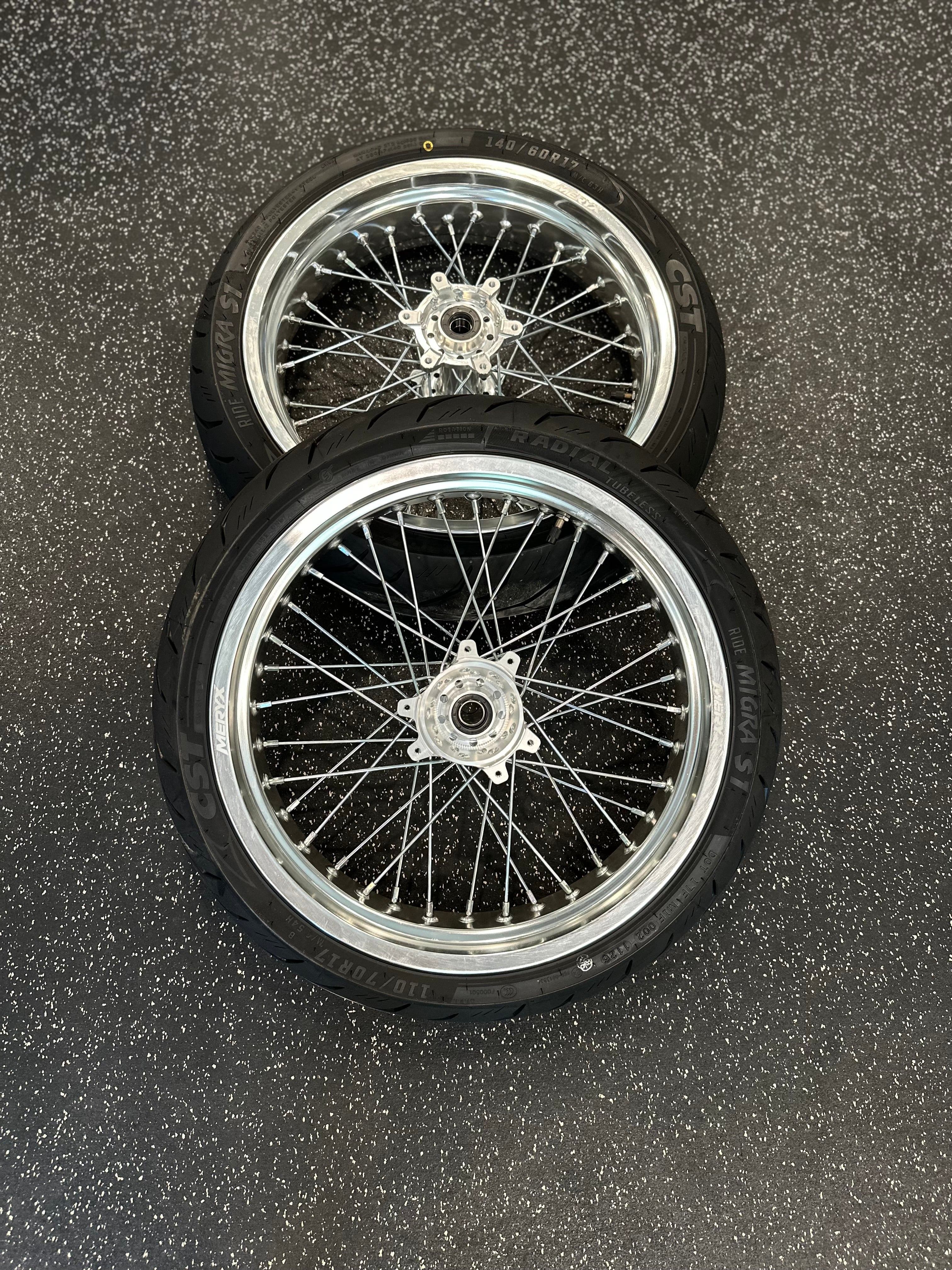 Meryx Wide Chrome Supermotos (4.25 Rear/3.5 Front)