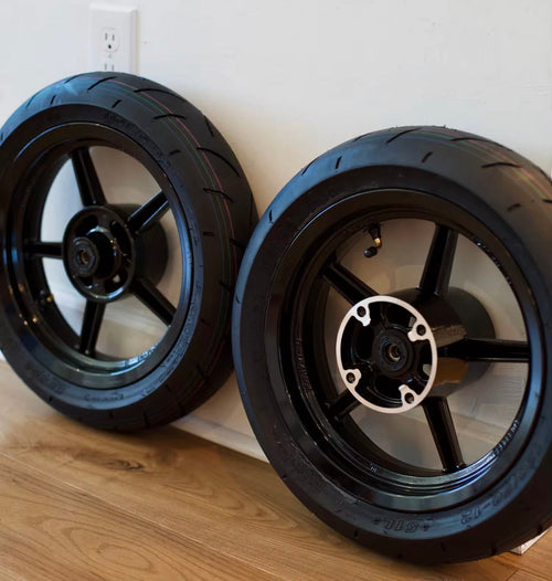 12” Kenda Curve Supermoto Wheel Set for Tuttio & Yozma Electric Dirt Bikes (Front & Rear)