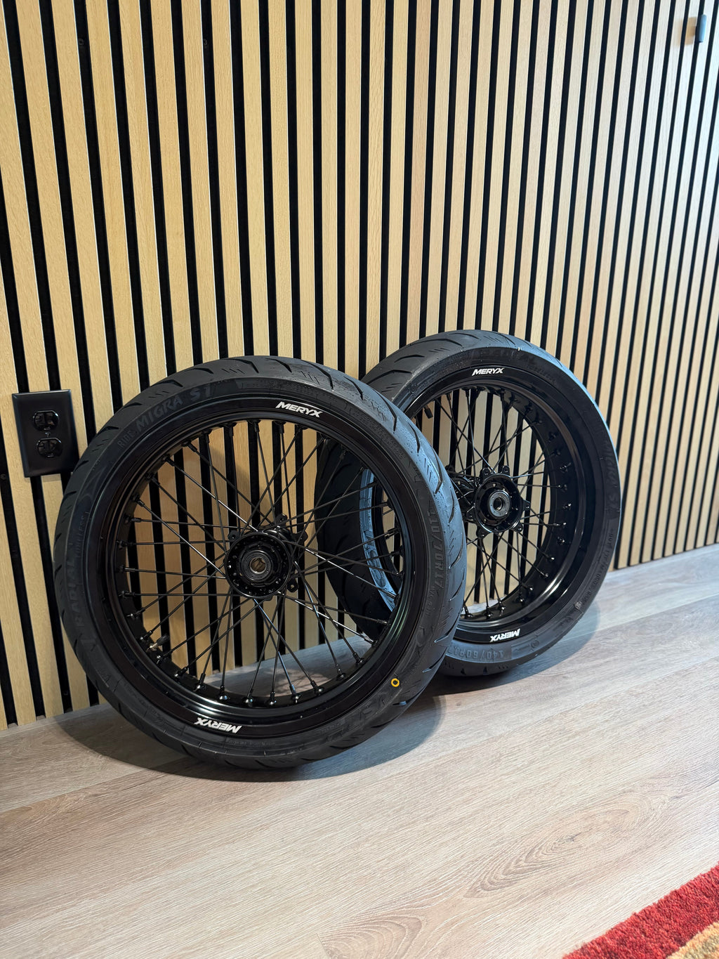 Meryx Wide Black Supermotos (4.25 Rear/3.5 Front)