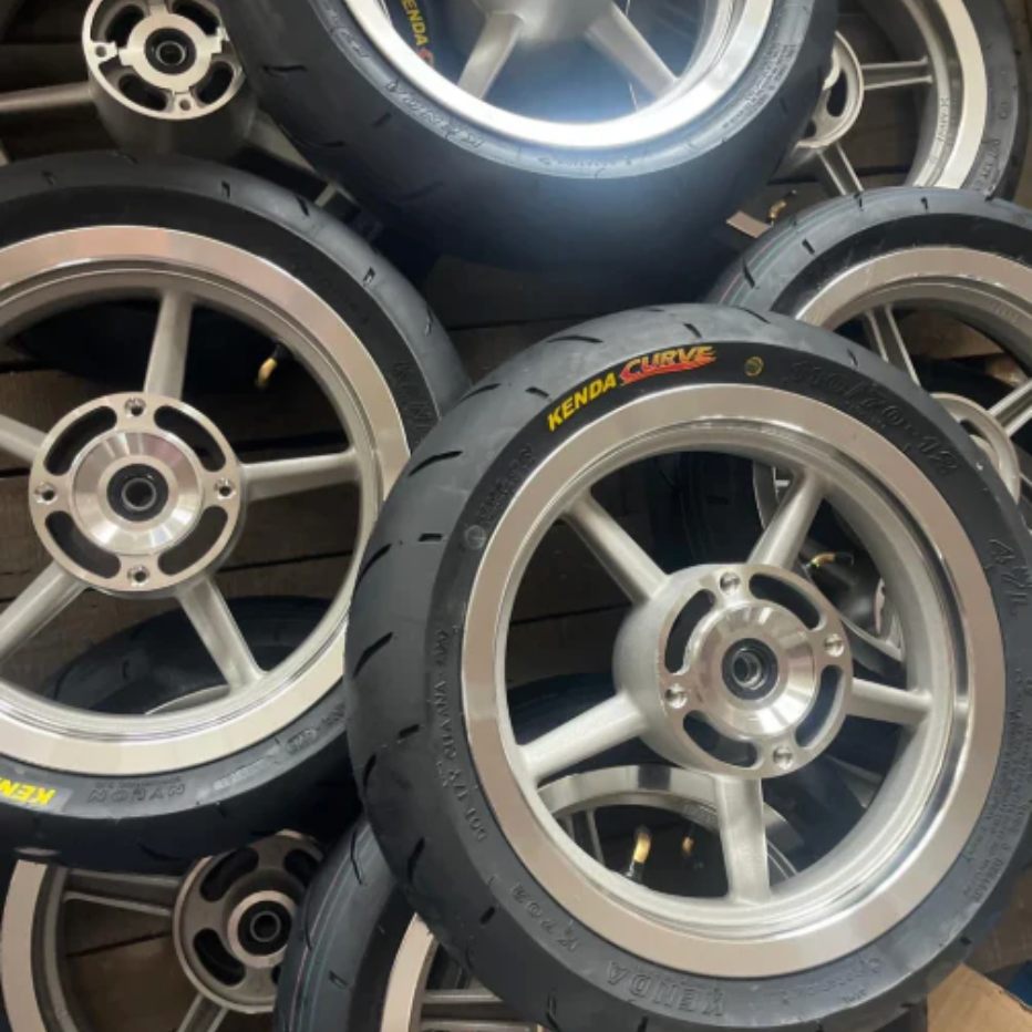 12" Supermoto Chrome Wheelset - Tuttio/Yozma/Heybike/Valintsu/Razor🔥